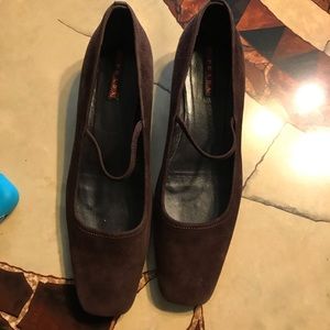 PRADA MILK CHOCOLATE SUEDE SHOES